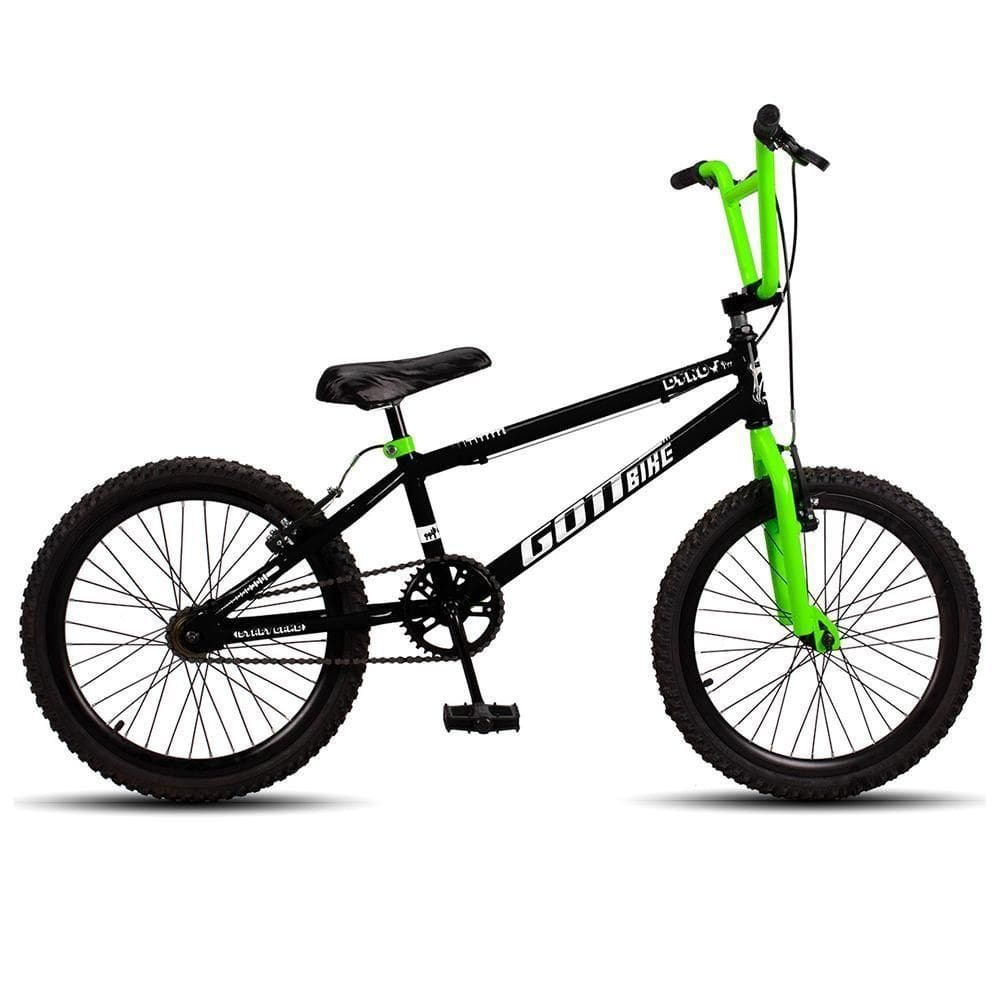 Bicicleta Infantil Aro 20 Bmx Freio V-brake Preto E Verde Gottbike