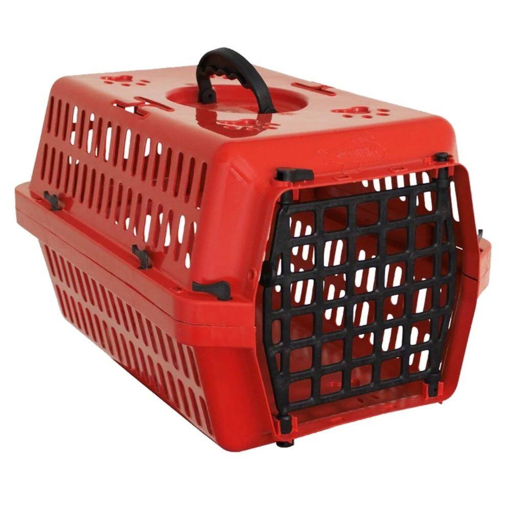 Caixa de Transporte P/ Cães Gato Porte N1 Vermelho Alvorada
