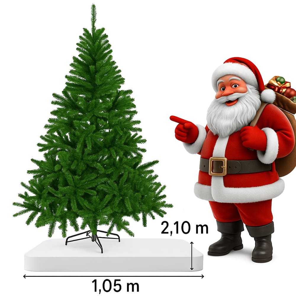Arvore De Natal Tradicional 2,1 Mt 600 Galho Bem Cheia Verde