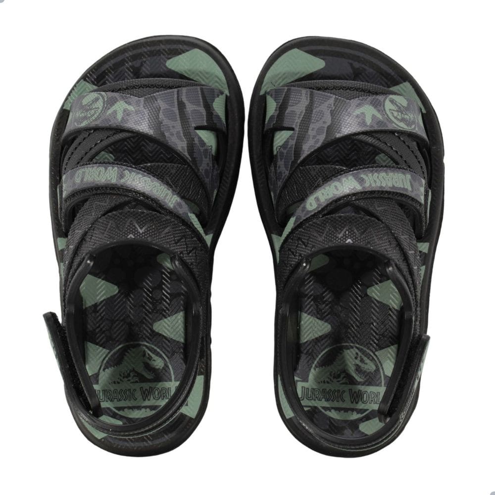 Sandália Infantil Menino Grendene Kids Jurassic Super Mask Preto e Verde