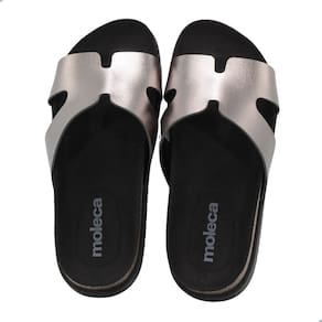 Tamanco Feminino Moleca Metalizado Premium Grafite
