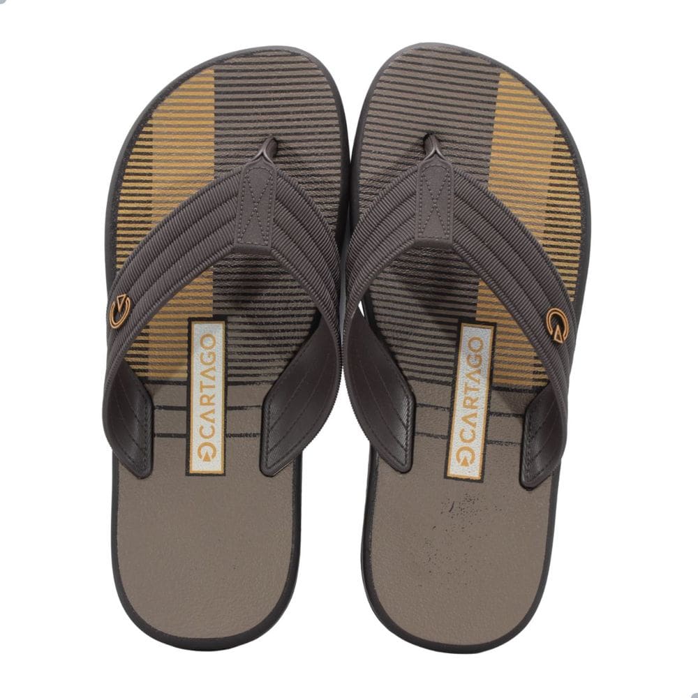 Chinelo Masculino Cartago Montreal Marrom e Bege