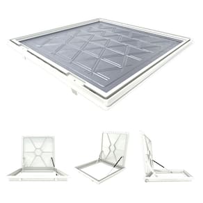 Tampa Piscina Casa Máquina 1x1m Articulada Rebaixada Branca