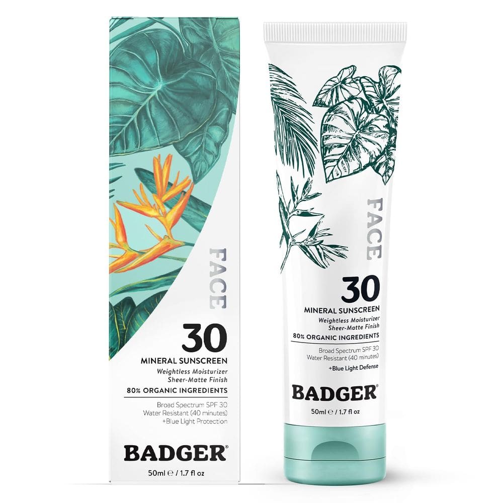 Protetor solar Badger Mineral Face SPF 30 50mL Vegan Sem Perfume
