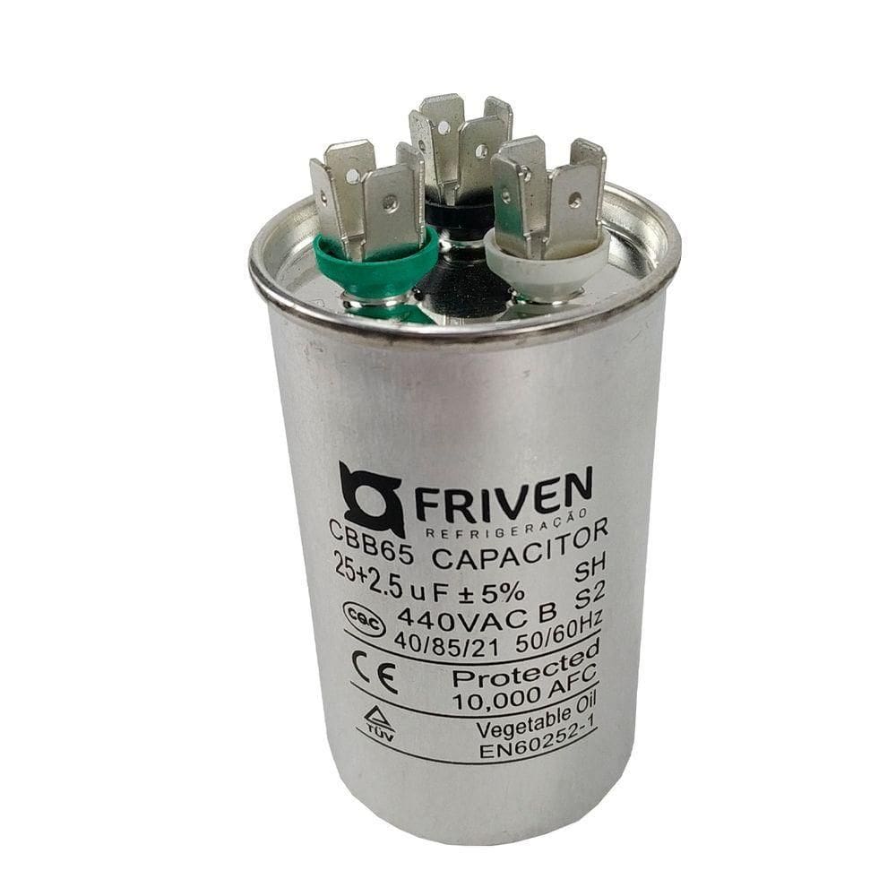 Capacitor 25 + 2,5 Uf 440v Duplo único