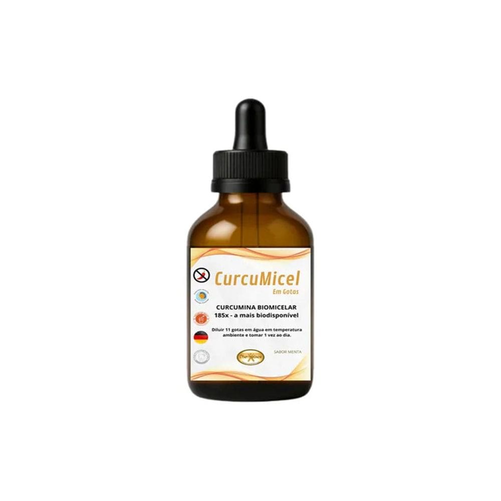 Curcumicel 185x Solução Micelar Em Gotas 20 Ml (Cúrcuma Líquida) Sabor Menta