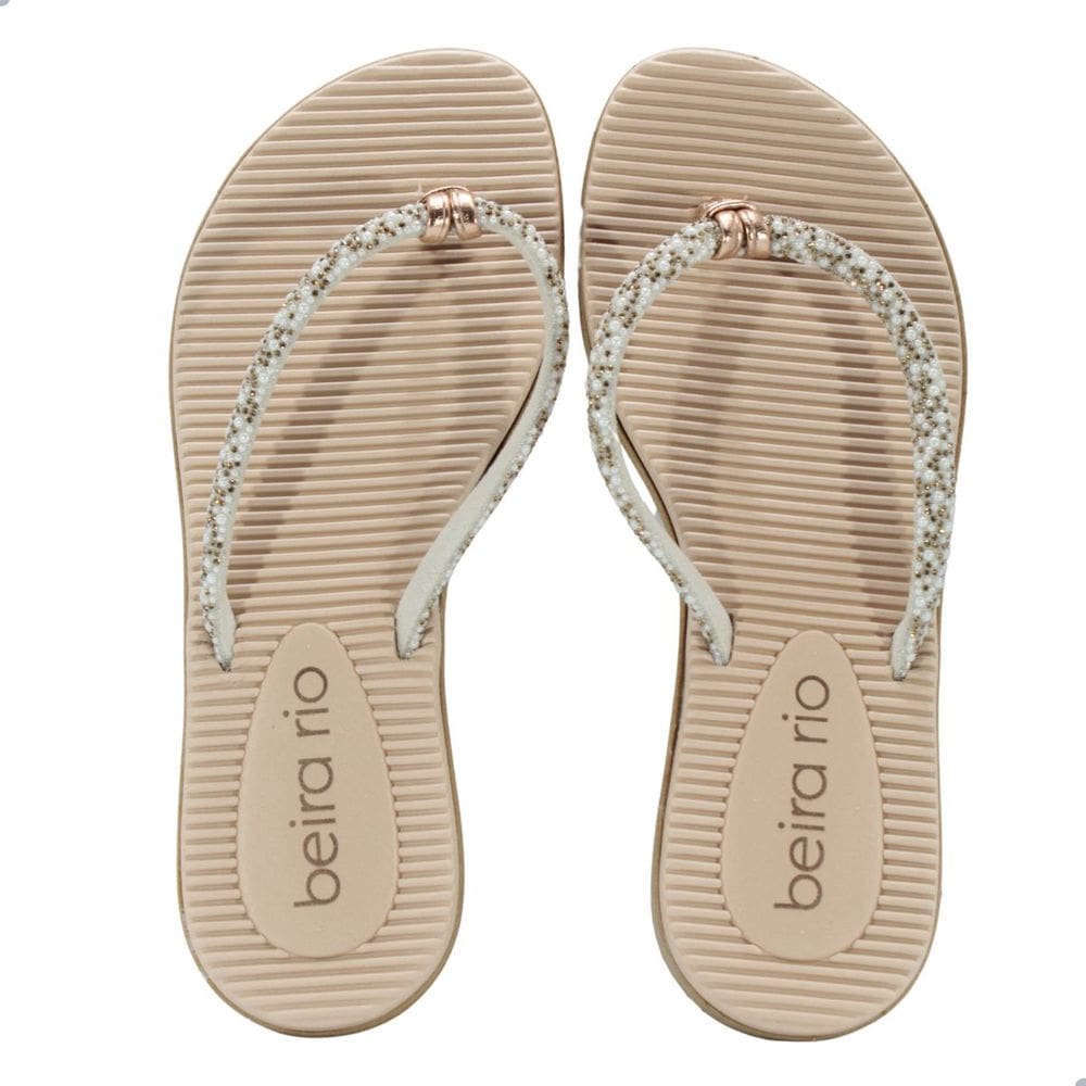 Tamanco Feminino Beira Rio Tira Pronta Ostra Ouro Rosado Branco Furtacor