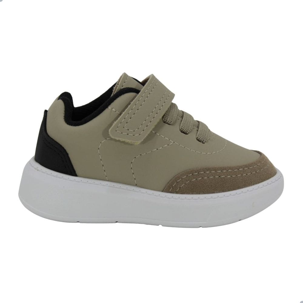 Tênis Bebe Casual Molekinho Napa Floter Rustico Areia Preto