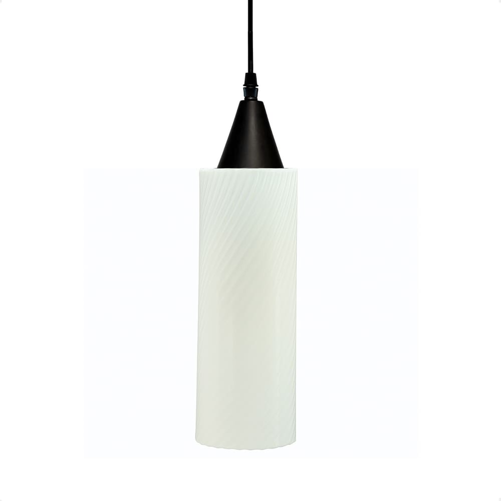 Lustre Pendente Taschibra Anne 20cm Leitoso E27 Bivolt Preto