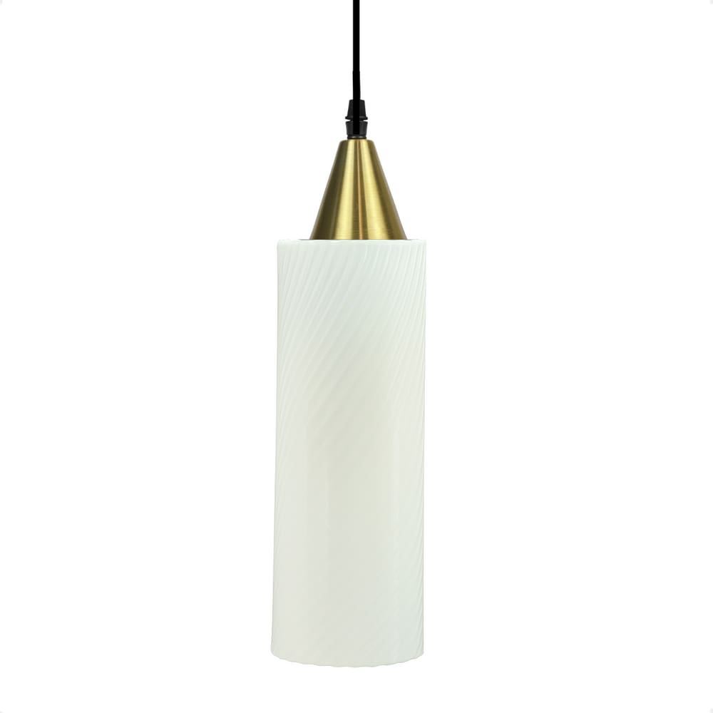 Lustre Pendente Taschibra Anne 20cm Leitoso E27 Bivolt Ouro