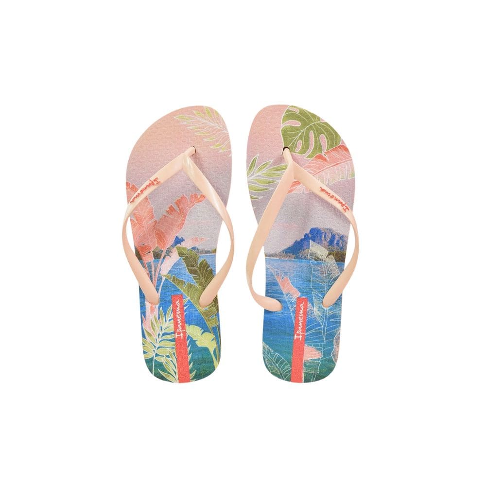 Chinelo Ipanema de Dedo Casual Feminino Paisagem Bege Rosa Azul