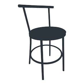 Banqueta Mônaco Baixa Pintura Epóxi Preta - Flape