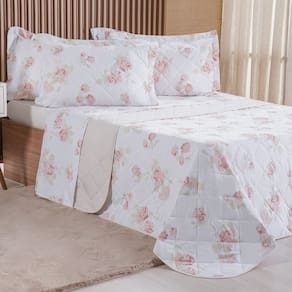 Kit Colcha Queen 200 Fios Estampada New 100% Algodão 240x260cm