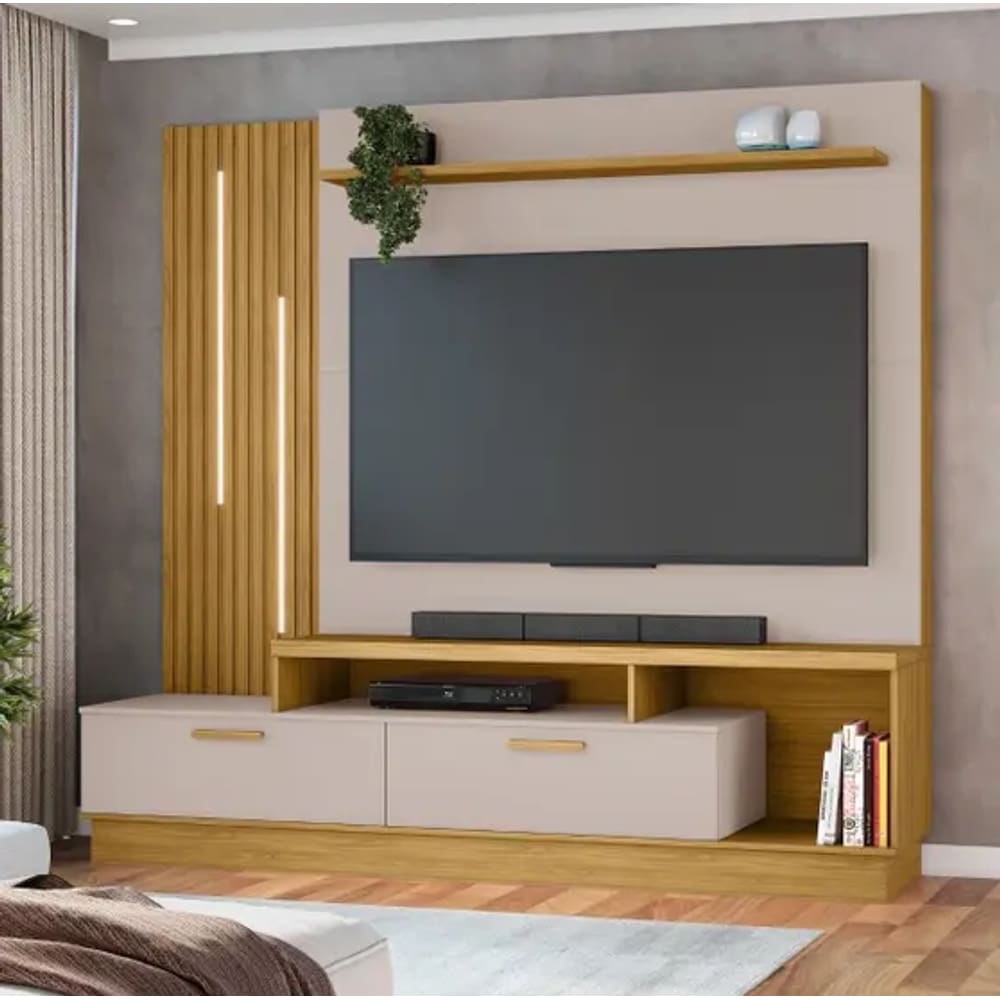 Home Para Tv Até 65” Despertar JCM Movelaria - Nature/Off