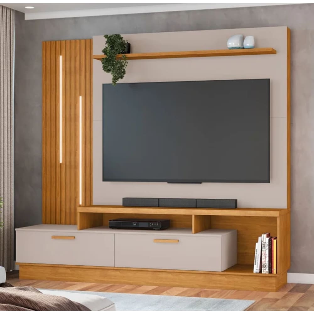 Home Para Tv Até 65” Despertar JCM Movelaria - Cinamomo/Off