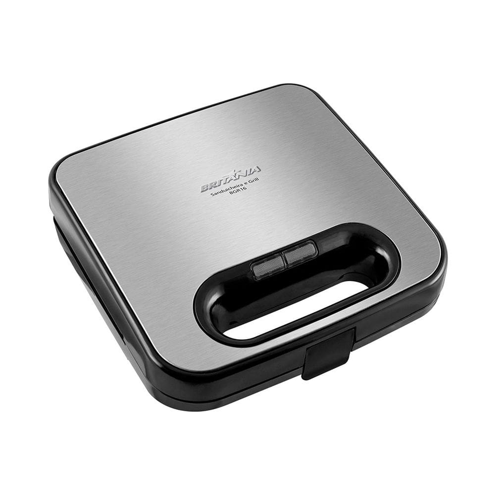 Grill e Sanduicheira Britânia BGR16 2 em 1 Inox / Preto