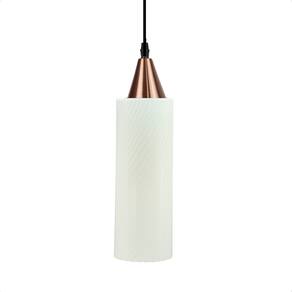 Lustre Pendente Taschibra Anne 20cm Leitoso E27 Bivolt Cobre