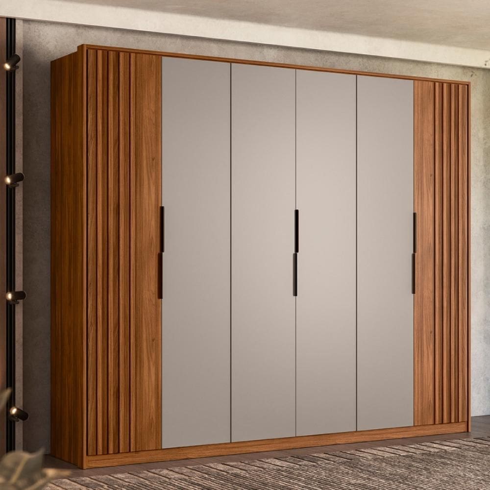 Guarda Roupa Casal 6 Portas Com Ripado e 6 Gavetas Equador