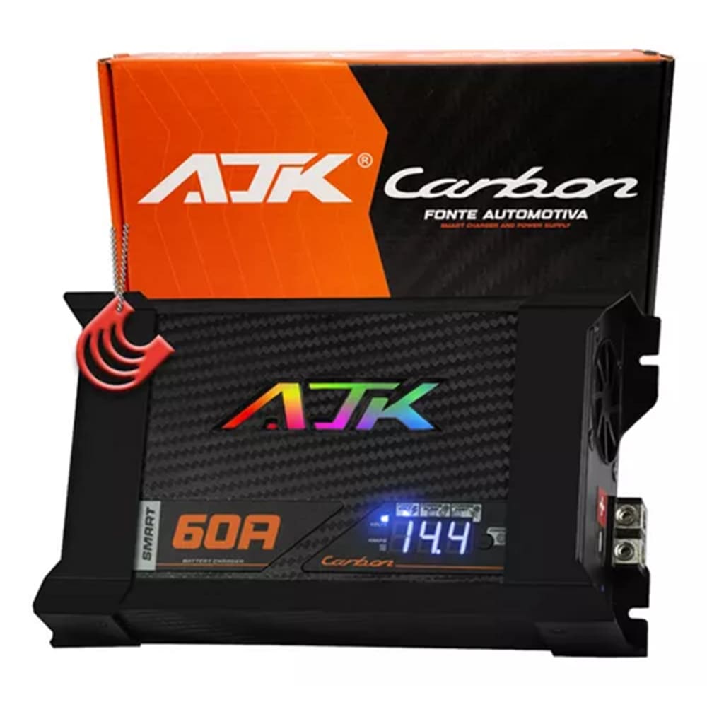 Fonte Ajk 60a Carbon Smart 12v Bivolt Carregador Bateria TOP