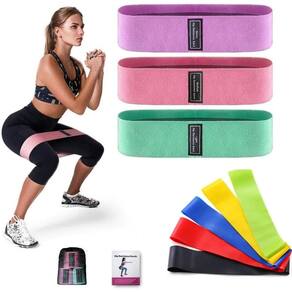 Kit 02 Produtos - KIT 3 Faixas Elasticas Para Exercicio Para Pernas Esportes + Kit 5 Bandas de resistência