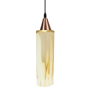 Lustre Pendente Taschibra Anne Murano Leitoso Âmbar E27 Bivolt Cobre