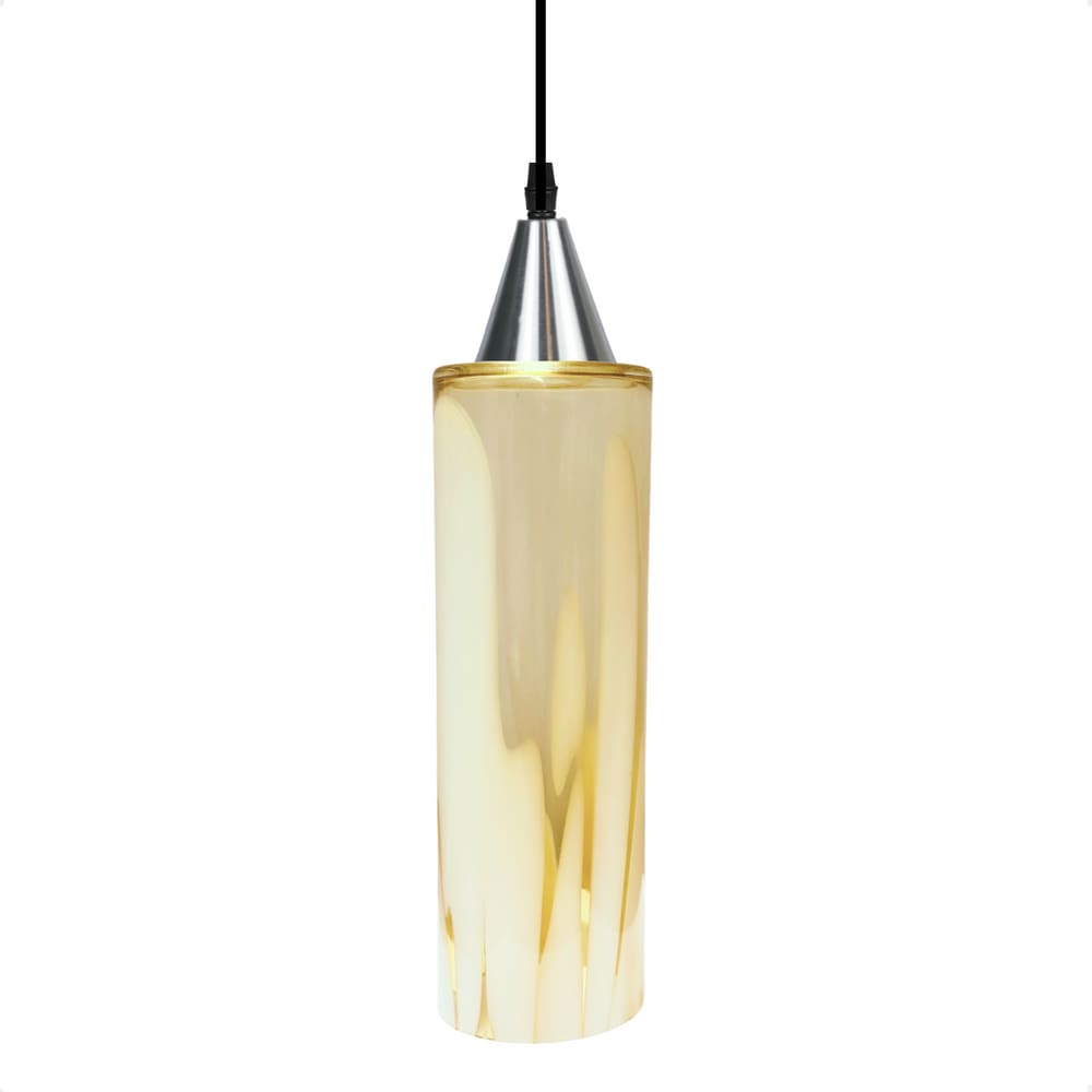 Lustre Pendente Taschibra  Anne Murano Leitoso Âmbar E27 Bivolt Prata