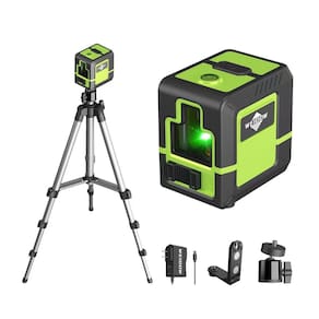 Nível de laser WEIDDW Green Cross Line com tripé, bateria de 1200mAh