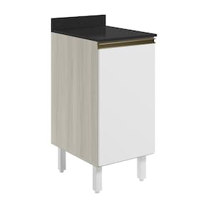 Balcao Com Tampo 1 Porta 40 cm MDF 12218 Bianco Toq Branco Uv Nicioli