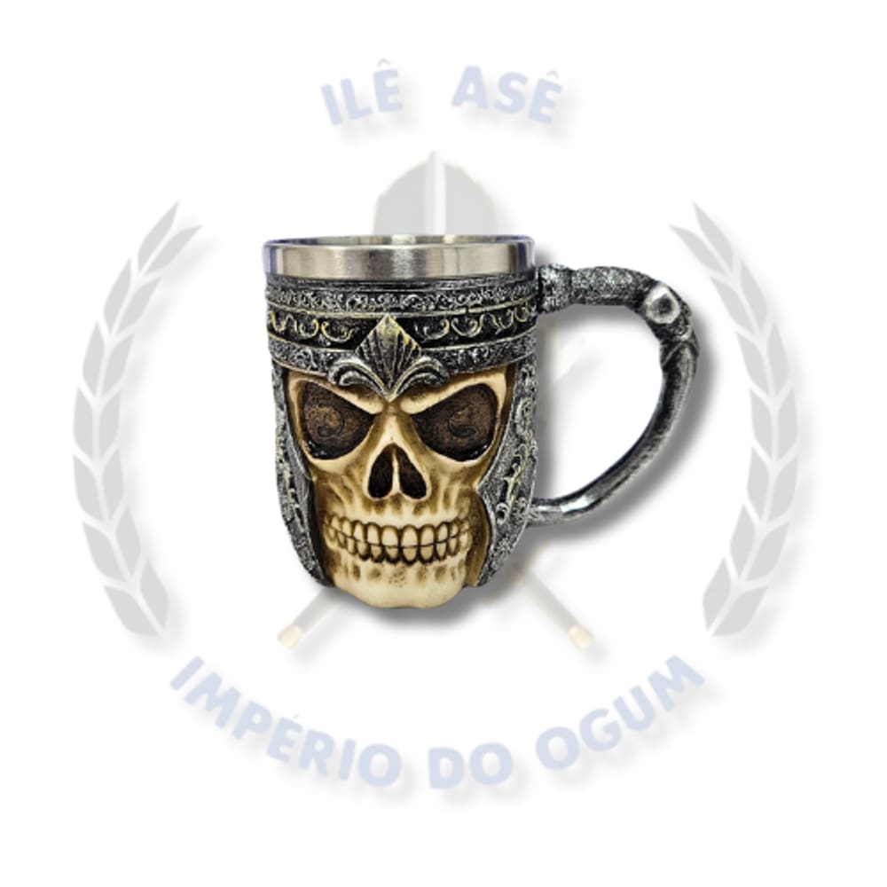 Caneca Resina - Caveira Medieval