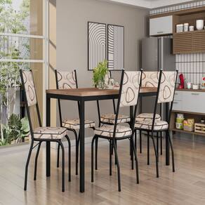 Conjunto Sala de Jantar com 6 Cadeiras SF Preto/ Madeira Cedro/ Demolição
