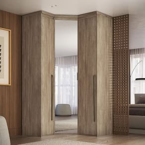 Guarda-roupa de Canto Obliquo Espelho 3 Portas Mdf Lotus