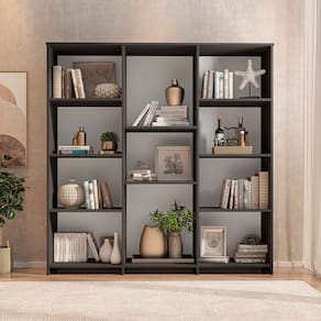 Estante Livreiro Multiuso Odelia com 11 Nichos Preto