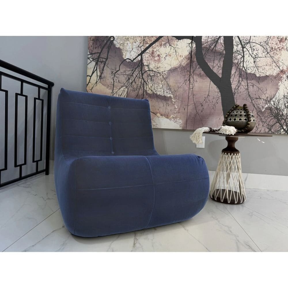 Poltrona para Sala de Estar 104cm X 87 Moderno Azul