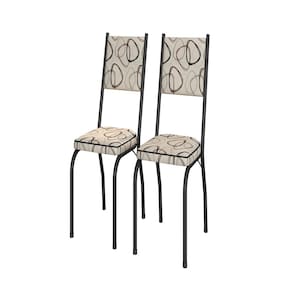Kit com Duas Cadeiras de Cozinha 90cm X 43cm X 34cm Preto/Madeira Cedro
