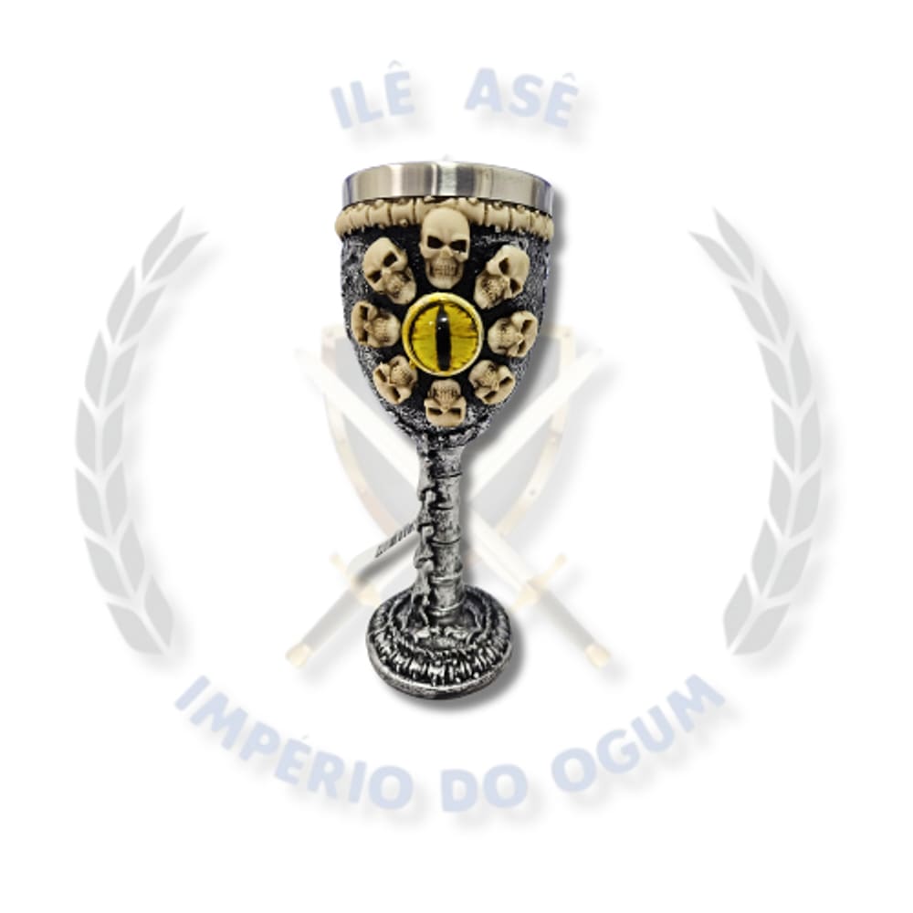 Taça De Resina - Caveiras Com Olho