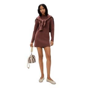 Vestido Curto Hering Manga Longa Em Tricô Slim