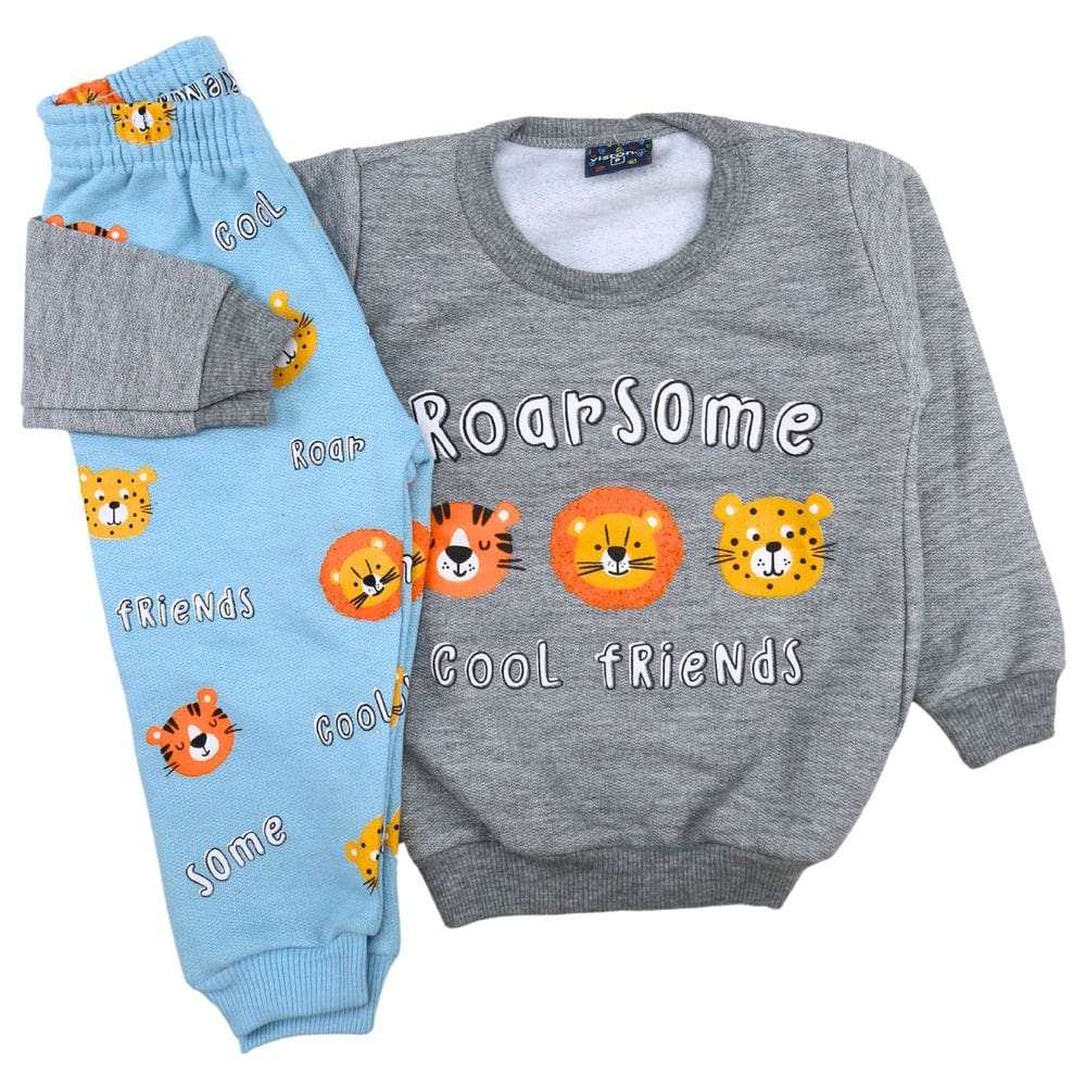 Conjunto Bebê Casaco Calça Silk Animais Inverno PMG Moletom