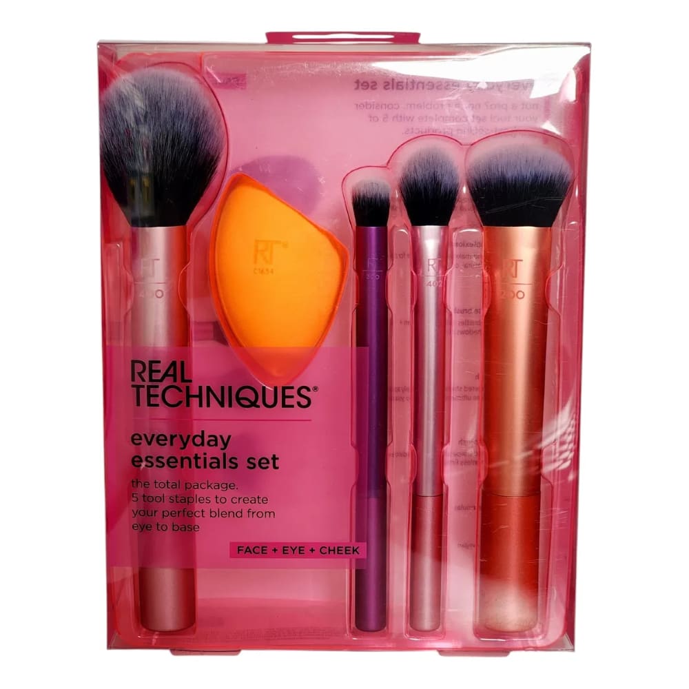 Real Techniques Everyday Essentials Set Kit Pinceis Esponja