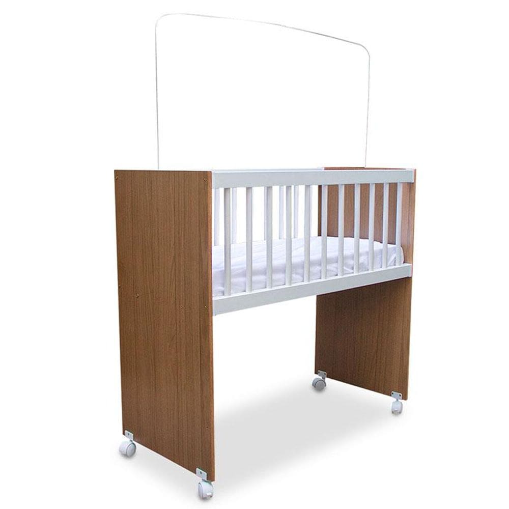 Mini Berço Moisés Alegria Branco Amadeirado com Colchão - Veronez
