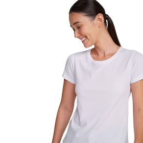 Kit Com 5 Camisetas Femininas Slim Básicas Branca lisa