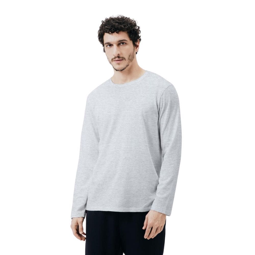Camiseta Hering Manga Longa Lisa Cinza