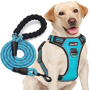 Arnês para cães ToBedri Refletivo Ajustável Oxford Blue L
