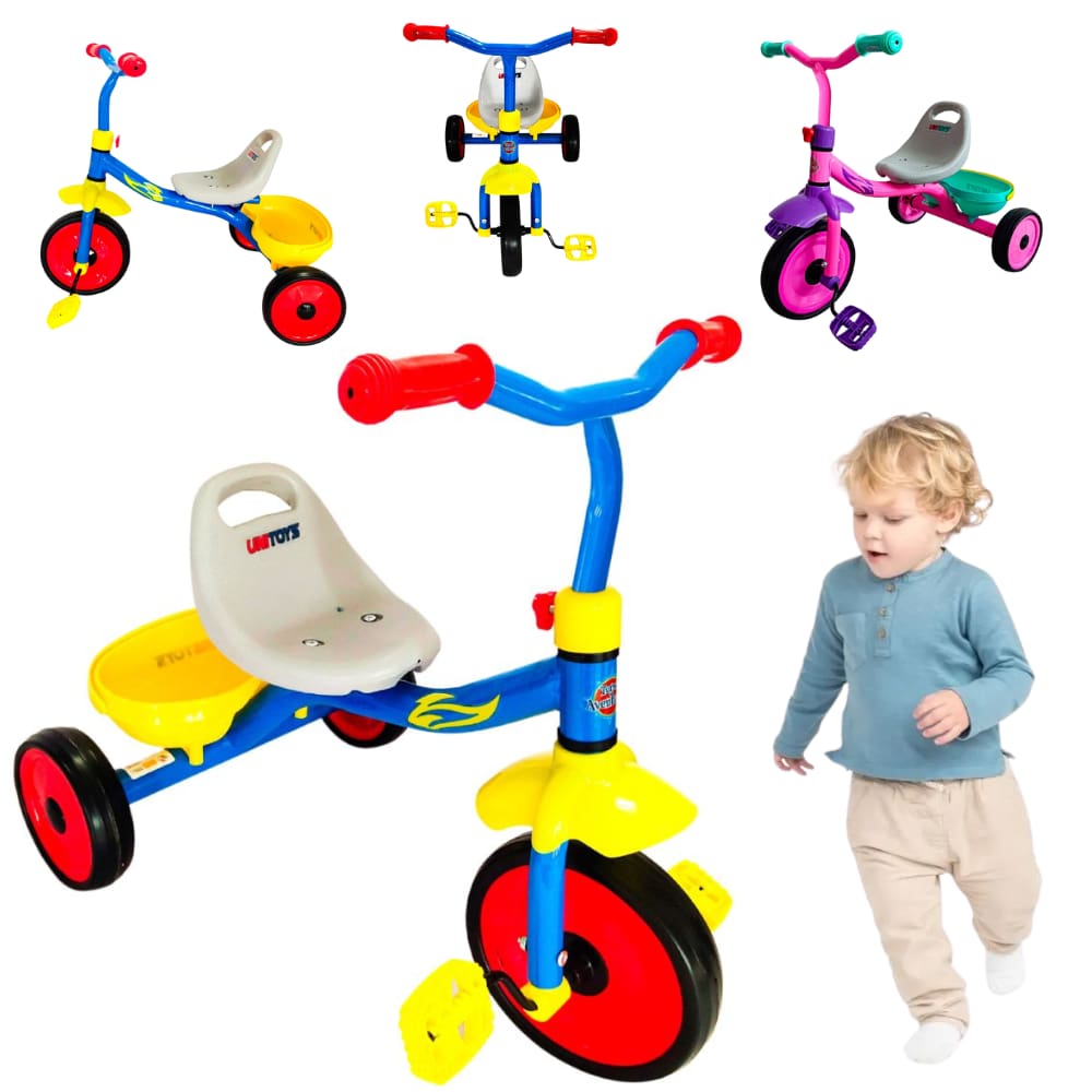 Triciclo Passeio Infantil Motoca com Pedal E Cesta Menino Menina Criança