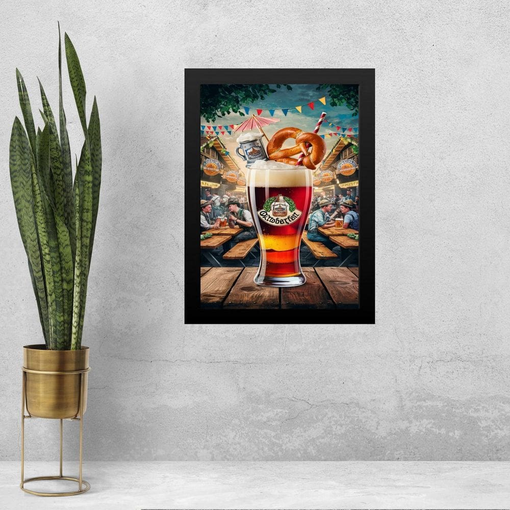 Quadro Decorativo Cerveja - Oktoberfest 24X18Cm - Com Vidro