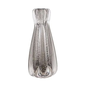 Vaso Decor Murano Vidro 18X6,5Cm Fino Acabamento - Cinza