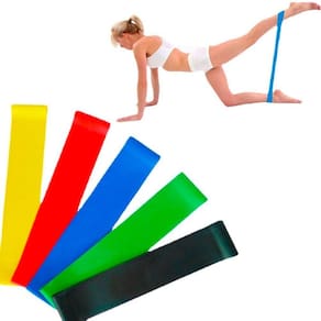 Kit 5 Elásticos Treinamento Musculação Casa Fisioterapia