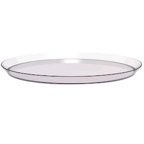 Kit 48 Bandejas Redondas 34cm Incolor Restaurante Bar Lanchonete Crippa Glassy