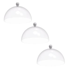 Kit 3 Cúpulas 25cm Brancas Bubble Crippa Porta Bolo Tortas Doces Confeitaria Padaria