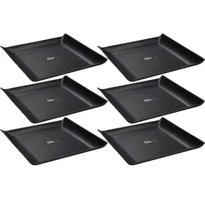Kit 6 Bandejas Quadradas Preta 20,6cm Prato Cosy Petiscos Sa