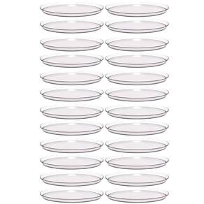 24 Bandejas Redonda 28cm Glassy Crippa Transparente Servir Restaurante Bar Lanchonete